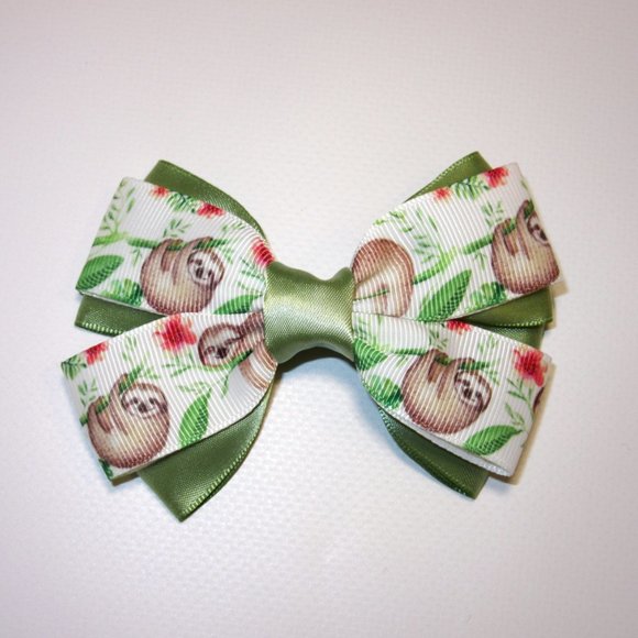 Handmade Sloths Hair Bow - Picture 2 of 2